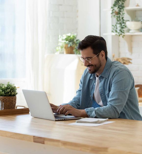 man using laptop